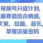 视频号爆赚秘籍：人生感悟手绘+文案音乐，轻松掌握流量密码！