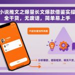 小说推文爆款秘籍：实操干货，简单引爆流量，新手必看！