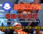 COZE工作流保姆级教程：一键生成惊人橘猫修仙视频！