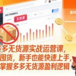 拼多多无货源躺赚玩法！新手0成本无需囤货，7天快速掌握盈利逻辑