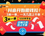 抖音暴利赚钱项目揭秘：3元一单日入千元，10分钟轻松上手！