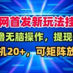 全网独家挂机盒子自动賺钱神器：单机日入20+，矩阵无限放大，长期稳定爆赚终极揭秘