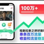 短剧拼好剧拉新秘籍：爆量千万流量，稳赚日入过万！