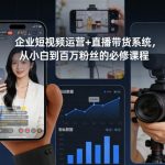 企业短视频直播带货秘籍：小白7天速成百万粉丝必修课！