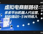 多多平台机器人代运营：揭秘零基础月入5W+的虚拟电商财富新风口