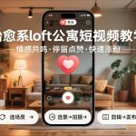 爆款治愈系LOFT公寓短视频制作秘籍：情感引爆百万停留点赞，快速起号涨粉必学！