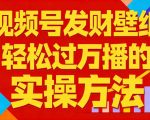 视频号发财壁纸爆款实操：新手零门槛入局，轻松过万播日赚千元！