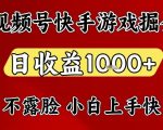 快手视频号游戏掘金项目：日入1000+零门槛，一台电脑在家躺赚创业大揭秘！