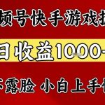 快手视频号游戏掘金项目：日入1000+零门槛，一台电脑在家躺赚创业大揭秘！