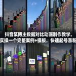 抖音涨粉神器：数据对比动画制作完整教程，案例模板实操，轻松起号破万！