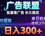 全自动广告联盟掘金爆赚术：单窗口日入50+，矩阵操作日入过千，长期稳定躺赚【揭秘】