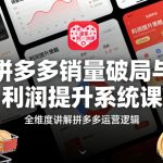 拼多多销量利润双爆增秘籍：全维度运营系统课
