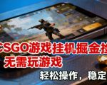CSGO挂G掘金暴利秘籍：零操作躺赚，日入过千收益稳如泰山！