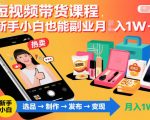 短视频带货暴利速成课：零基础小白7天副业月入过万秘籍！
