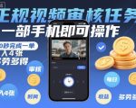 【揭秘】一部手机日赚500+！视频审核20秒一单，躺赚兼职多劳多得！
