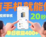 商品视频审核项目，随时随地有手机就做，20秒完成一单，单日收4张【揭秘】