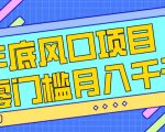 每年节假日年底风口项目，新人小白也能上手，零成本零门槛月入1W+（附渠道）【揭秘】
