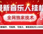 最新音乐人挂G，全网独家技术，简单操作，可矩阵，可放大，单机轻松月入5K+【揭秘】