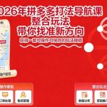 2026拼多多爆款打法导航课：整合玩法秘诀，快速找准新方向，获取可操作可保存的赚钱模板！
