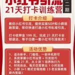 小红书引流21天打卡训练营第二期，助你快速打通小红书私域引流打粉