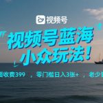 视频号蓝海小众玩法！外面收费399，零门槛日入3张+，老少皆宜