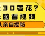1天30零花？无脑看视频，大佬亲自揭秘