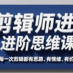 剪辑师进阶思维课，让每一次剪辑都有思路、有情绪、有价值