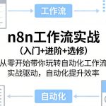 N8N工作流实战（入门+进阶+选修）从零开始带你玩转自动化工作流，实战驱动，自动化提升效率