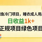 闲鱼冷门项目，情趣内衣成人用品，日收益1K+，正规项目绿色项目