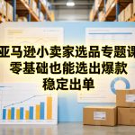 亚马逊小卖家选品专题课，零基础也能选出爆款，稳定出单
