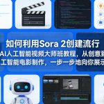 如何利用SORA 2创建流行AI人工智能视频大师班教程，从创意到人工智能电影制作，一步一步地向你展示