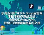 东南亚5国TIKTOK SHOP运营课，手把手教你爆品选品、流量获取与ROI优化，轻松开启跨境电商盈利之路