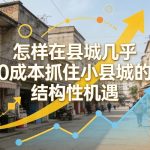 付费文章：怎样在县城几乎0成本抓住小县城的结构性机遇