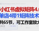小红书虚拟矩阵4.0技术：单店4带1矩阵（共65节，可工作室放大）