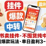 小红书卖挂件，不囤货纯中转复制爆款玩法，单日盈利3-5张