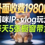 宠物赛道猫咪IP-VLOG玩法，26条视频涨粉29W，每天5张橱窗带货拆解