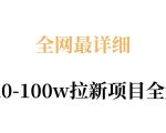 全网最详细从0-100W拉新项目全解，原理、收益和操作全拆解
