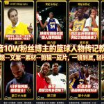 抖音10W粉丝博主的篮球人物传记教学，从选题–文案–素材–剪辑–成片，一镜到底，轻松签约精选独家