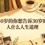 公众号付费文章：40岁的你想告诉30岁的人什么人生道理？