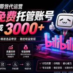 B站带货代运营项目，你只需提供账号，全程托管，轻松月入1W+【揭秘】