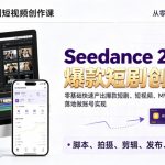 SEEDANCE 2.0短剧短视频创作课，零基础快速产出爆款短剧、短视频、MV内容，落地做账号实现变现