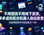 不用囤货不用线下发货，多多虚拟配合机器人自动发货，完整课程教学月收益稳定1-5W【揭秘】