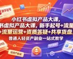 小红书虚拟产品大课，新手起号+流量运营+资质答疑+共享货盘，普通人轻资产副业一站式教学