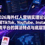 2026海外红人营销实理论课，系统拆解TIKTOK、YOUTUBE、INSTAGRAM三大主流平台的算法特点与底层营销逻辑