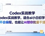 CODEX实战教学，适合AI小白初学者，不会编程，也能让AI替你批量干活