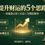 付费文章：提升财运的5个思路——财富是认知X行动X习惯的复利，愿你越努力，越幸运