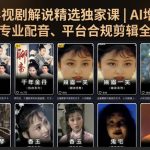 资深大佬影视剧解说精选独家课｜AI增量提示词、爆款文案、专业配音、平台合规剪辑全套落地教学