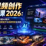 AI视频创作实战课2026：从提示词到电影级AI短片，掌握图片生成、视频制作与高级特效全流程
