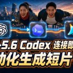 GPT-5.6 CODEX连接即梦实测！自动生成＋拼接完整AI短片，全流程详解