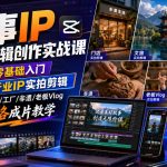 故事IP全能剪辑创作实战课｜剪映零基础入门+多行业IP实拍剪辑，门店/文旅/工厂/非遗/老板VLOG全风格成片教学